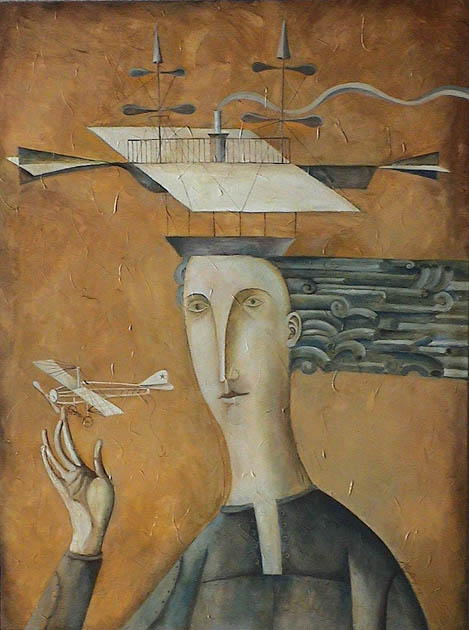 Painting of Aerowoman 3, Oil, Canvas